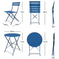 thumbnail image 5 of Conjunto de Muebles de Jardín, 2 Sillas Plegable y 1 Mesa, Acero Premium - Azul （60x60） esquí esquí Gafas de esquí, 5 of 5
