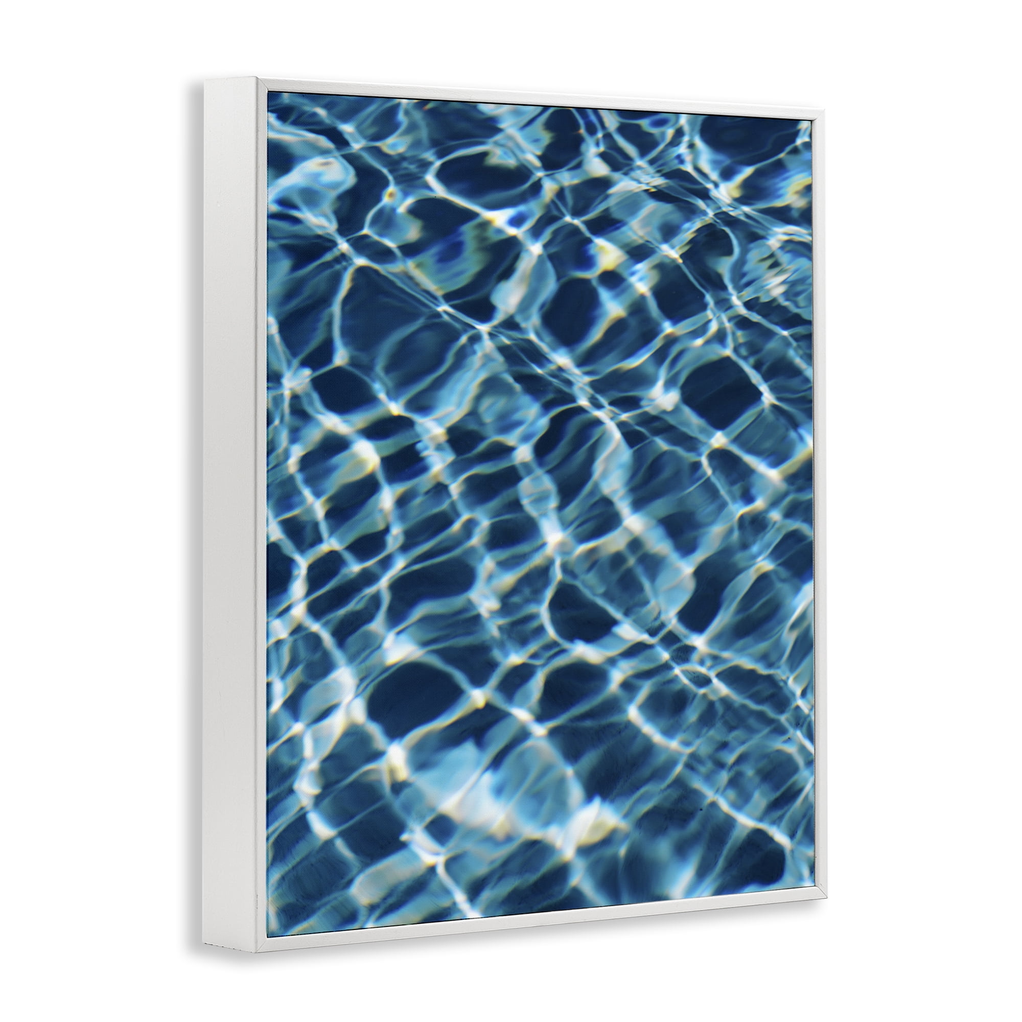Stupell Industries Beach Water Pattern Abstract Painting White Framed Art Print Wall Art, 11 x 14