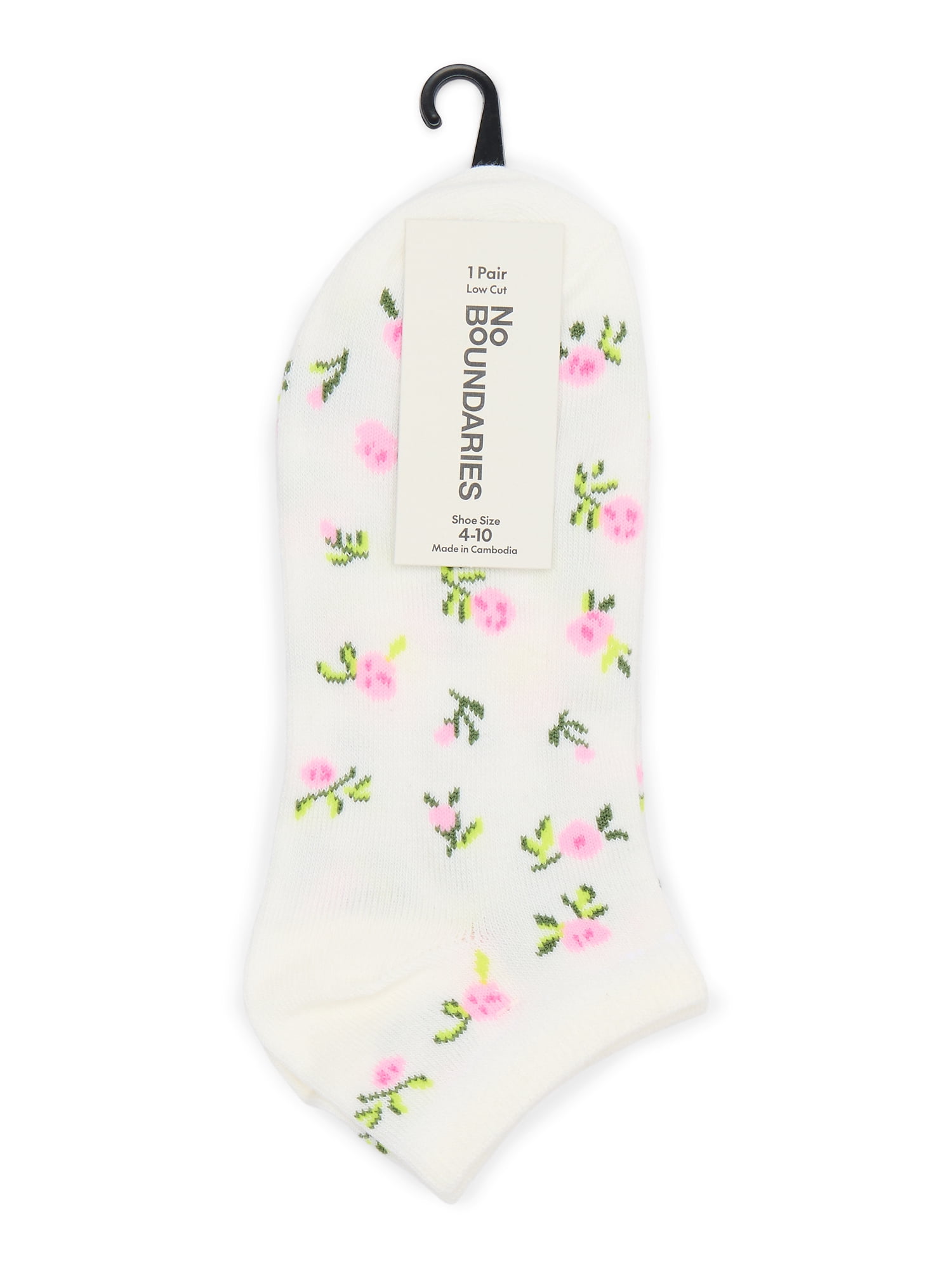 No Boundaries Low Cut Socks, 1-Pack, Women's, Size 4-10