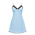 thumbnail image 7 of THDHVS Casual Dresses for Women,Heart Print Lace V Neck Spaghetti Strap Dress Slim Fit Elegant Casual Summer Style,Womens Summer Dresses Blue L, 7 of 7