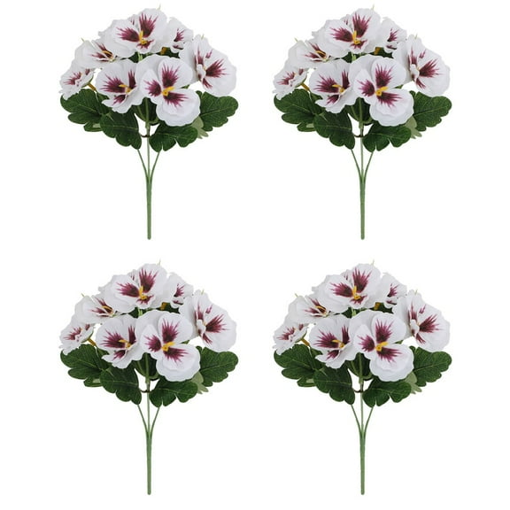 4Pcs Realistic Multicolor Pansy Artificial Flowers for Home, Party & Wedding