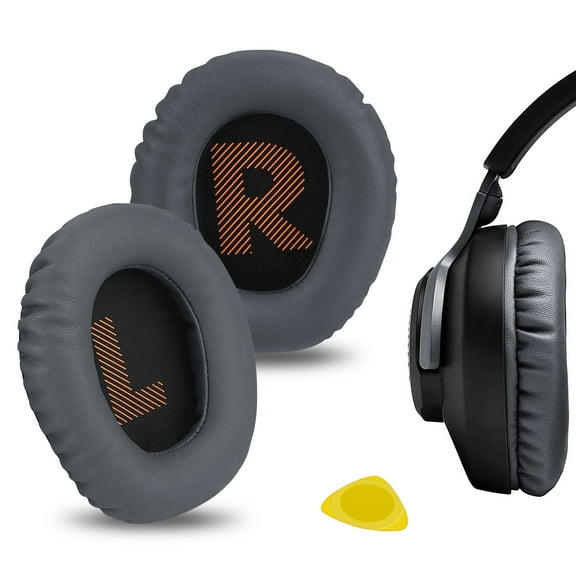 Geekria QuickFit Replacement Ear Pads for JBL Quantum 100 Headphones Ear Cushions, Repair Parts (Dark Grey)