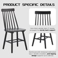 thumbnail image 7 of 17.5''W Farmhouse Dining Chairs Set of 6, 7-Spindle Windsor Solid Wood Chair for Kitchen & Dining Room, Black, 7 of 7