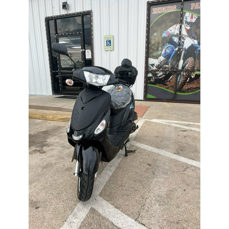 HHH 2023 Brand New Upgraded 49cc/ 50cc Gas Fully Automatic Scooter Moped  MP50-02 with Matching Trunk - Sporty Black color 