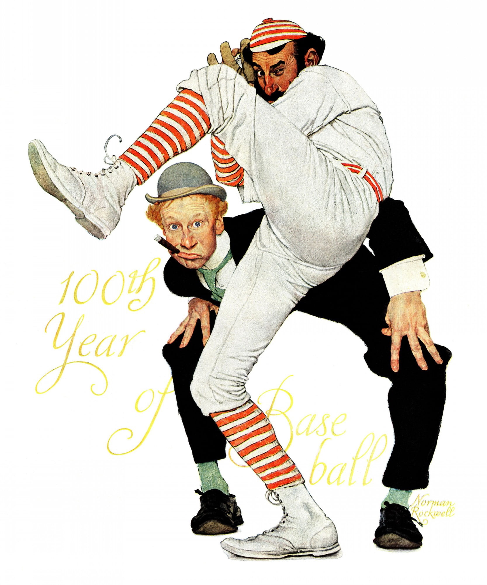 Marmont Hill 100th Anniversary of Baseball by Norman Rockwell Painting Print on Canvas