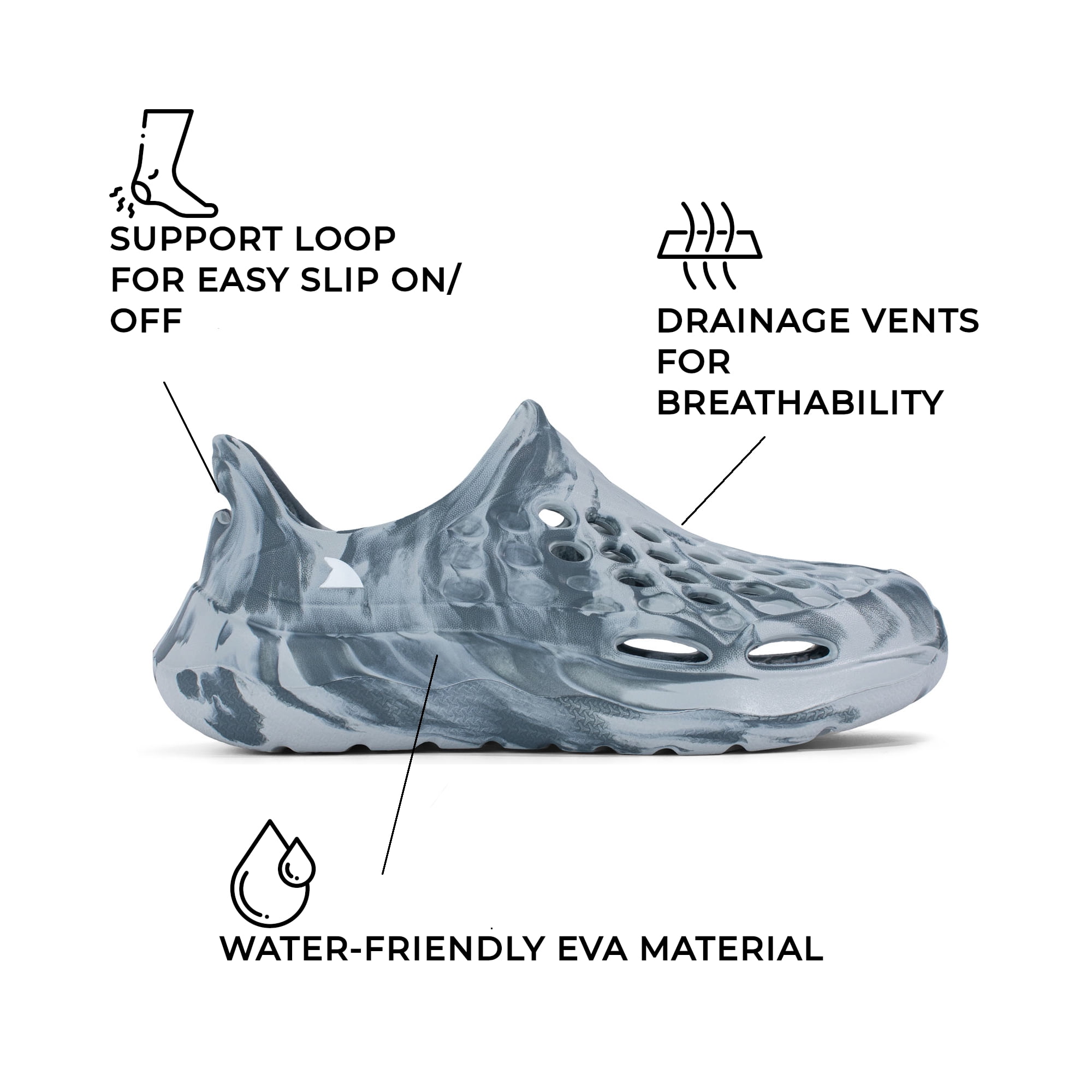 Rugged Shark Toddler and Big Kids Slip on Water Sneakers
