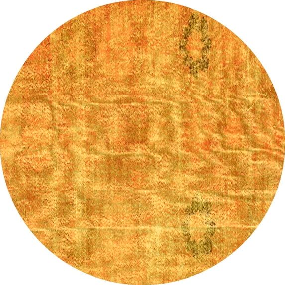Ahgly Company Indoor Round Persian Yellow Bohemian Area Rugs, 3' Round