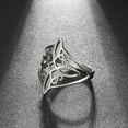 thumbnail image 4 of Witch Knot 14K Yellow Gold Ring Wiccan Cross Celtics Knot Women Men Rings Witchcraft Good Luck Protection Amulet Birthday Gifts, 4 of 11