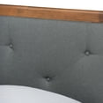 thumbnail image 5 of Baxton Studio Laima Mid-Century Modern Dark Grey Fabric Upholstered and Walnut Brown Finished Wood Twin Size Platform Bed, 5 of 10