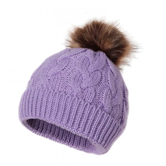 TELOLY Toddler Winter Skiing Hat for Baby Girl Boy Knitted Warm Skiing Caps Pompom Kids Hat 0 24 Months Toddler Hat Girl