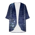 thumbnail image 4 of Cmfcve Chiffon Kimono Cardigans for Women Floral Print Puff Sleeve Blouses Flowy Loose Casual Cover Up Tops, 4 of 5