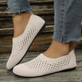 thumbnail image 3 of Rokment Mesh Slip on Penny Loafers Walking Shoes for Women 2026 Spring Summer Breathable Comfortable Hollow out Casual Driving Dress Flat Beach Travel Beige Size 6.5, 3 of 6