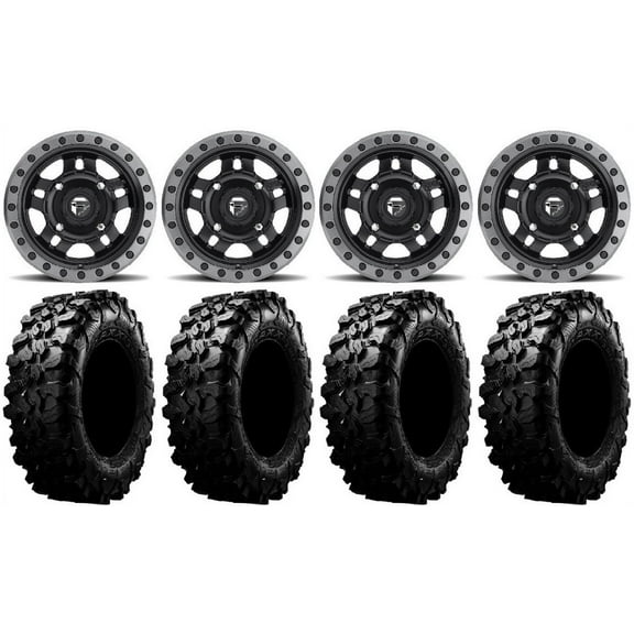 Fuel Anza Black 14" Wheels 32" Carnivore Tires Sportsman RZR Ranger