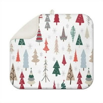 Multicolor Christmas Tree Pattern Dish Drying Mat for Kitchen 1 Pack, Ultra Absorbent Microfiber Dishes Drainer Mats,16x18in(41x46cm)