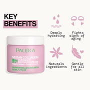 Pacifica Vegan Collagen Overnight Recovery Cream - Nighttime Face Cream for Anti-Aging & Wrinkles, Improves Dry Skin & Redness, Dermatologist Tested, Vegan and Cruelty-Free, 1.7 fl oz