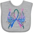 thumbnail image 3 of Inktastic Thyroid Cancer Awareness with Butterfly Ribbon Words Boys or Girls Baby Bib, 3 of 4
