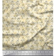 thumbnail image 1 of Soimoi Yellow Cotton Cambric Fabric Silhouette Branch Leaves Decor Fabric Printed Yard 42 Inch Wide, 1 of 3