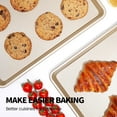 thumbnail image 3 of Baking Sheet Set of 3 with Square Texture, Thick Carbon Steel Non-Stick Cookie Pan for Oven, 3 of 8