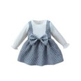 thumbnail image 2 of Cethrio Toddler Girls Party Dresses, Long Sleeve Gifts Crew Neck Birthday Fall Dress Gray Size 2-3 T, 2 of 3