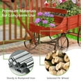 thumbnail image 5 of Pemberly Row Contemporary Garden Plant Wooden Wagon Planter W/ Wheel Red, 5 of 8