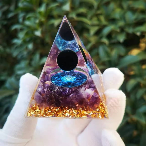 Protection Crystals,Orgone Pyramid Epoxy Process Crystal Pyramid Pyramid Crystal Reliable and Durable