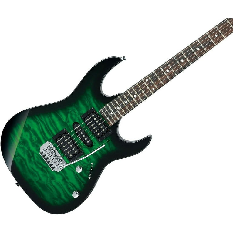 Ibanez GRX70QA Electric Guitar (Transparent Emerald Burst
