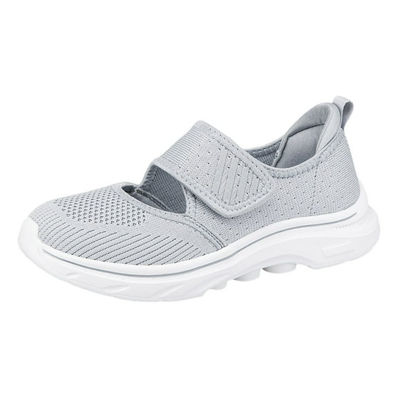 IUJSOY Womens Walking Shoes Casual Mary Jane Shoes Fashion Sneakers Adjustable Mesh Nurse Shoes