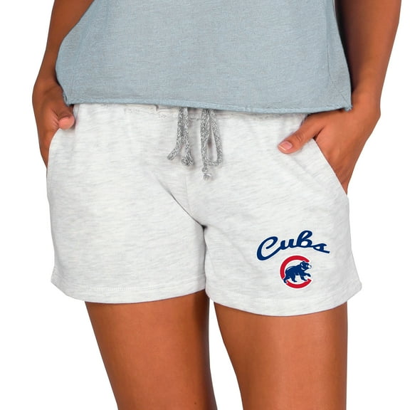 Women's Concepts Sport Ash Chicago Cubs Mainstream French Terry Tri-Blend Shorts