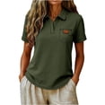 thumbnail image 2 of Uootdi Women's Collared Pocket Color Block Short Sleeve Solid Casual Tops Office Commute Style Lightweight Breathable Loose Fit Shirts Gift, 2 of 6