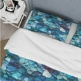 thumbnail image 4 of Designart "Turquoise Mosaic In Ocean Blue" Tropical Bedding Covert Set - Tropical Bed Set With 2 Shams, 4 of 5