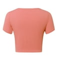 thumbnail image 1 of Womens T Shirts Loose Fit Ladies Short Sleeve Basic V Neck Cute Summer Tops Button Down Slim Fit Oversized Tshirts Red S, 1 of 4