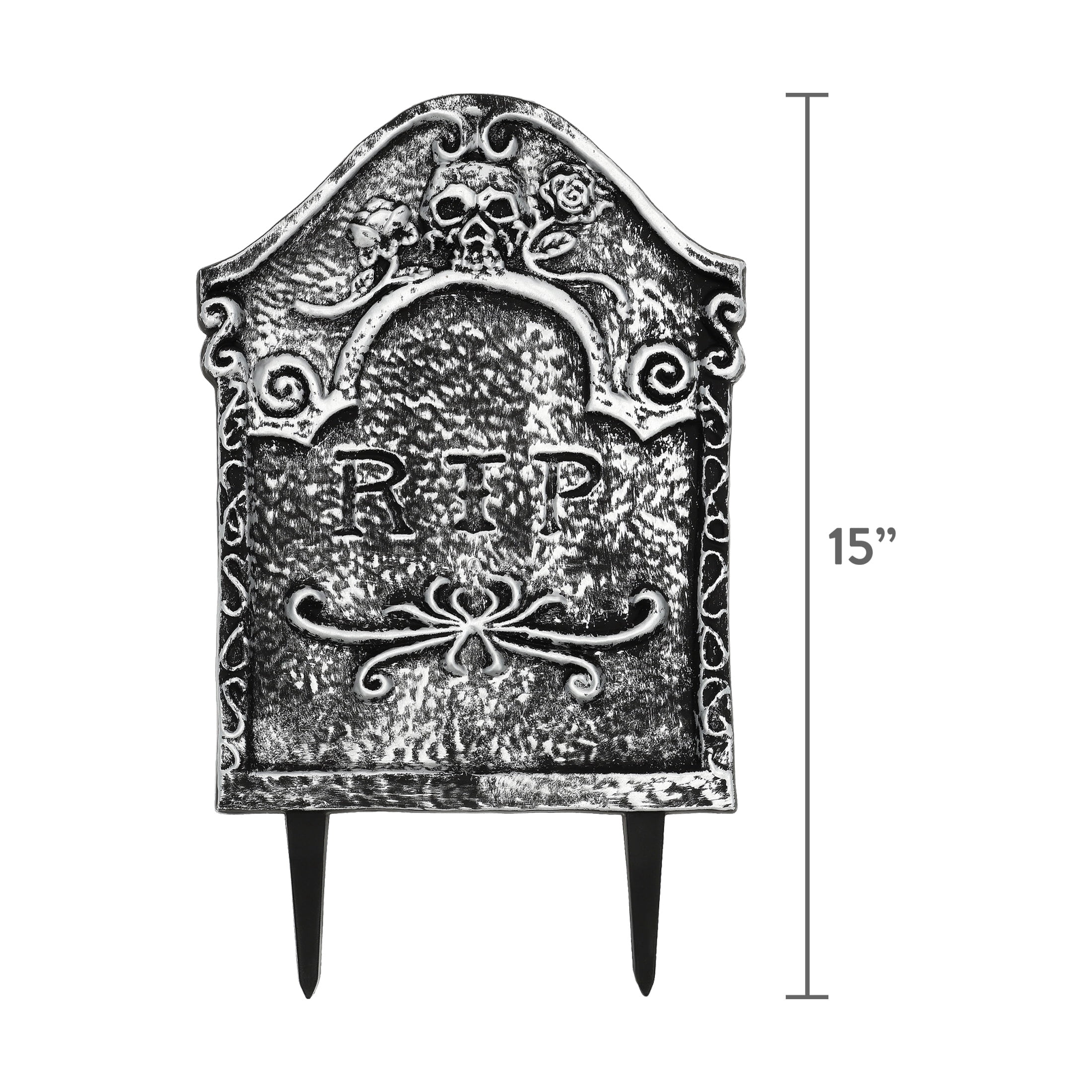 RIP Tombstone Yard Stake Outdoor Decoration, Gray, 15.25", Halloween by Way To Celebrate