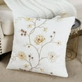 thumbnail image 5 of Home Soft Things Embroidery Canvas Throw Pillow Cover Pillow Case 2 Piece Set - Spring Flower - Gold - 20" x 20", 5 of 7