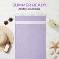 thumbnail image 6 of Unique Bargains 2 Pack Geometric Turkish Beach Sandproof Towel Light Purple/Grey 71" x 40", 6 of 8