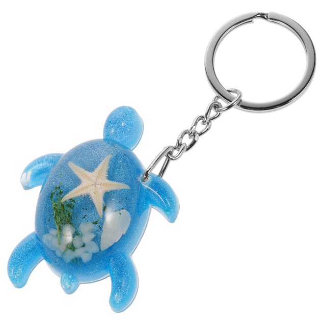Miangastore Sac à Clés Tortue Bleue Nacrée Pendentif Suspendu en Résine 1Ensemble 2.1x1.7x0.7In