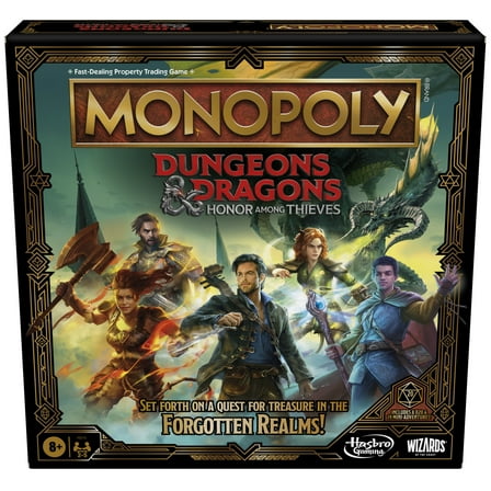 Monopoly Dungeons & Dragons: Honor Among Thieves Game, D&D Board Game for 2-5 Players
