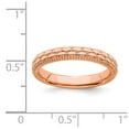 thumbnail image 5 of 925 Sterling Silver Stackable Rose Gold-plated Patterned Ring Eternity Band Size 5, 5 of 6