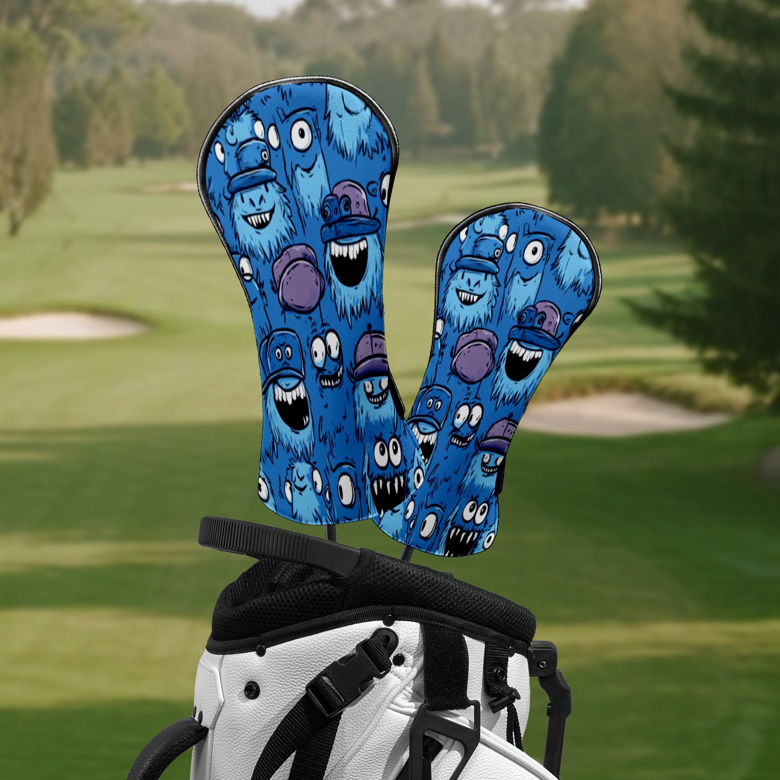 Golf Club Head Covers Cute Monster Premium Plush Velvet Lining, Waterproof Golf Headcovers Driver & Fairway Woods for Scratch Protection Novelty Gift for Men & Women