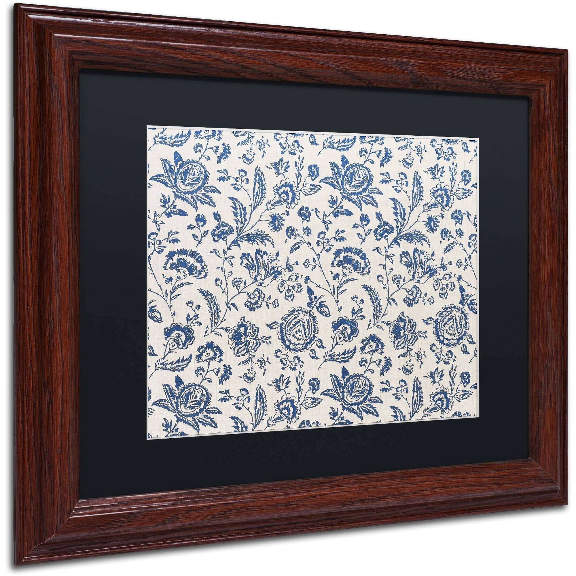 Trademark Fine Art "Toile Fabrics IX" Canvas Art by Color Bakery Black Matte, Wood Frame