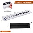 thumbnail image 4 of Topbuy 88 Touches Clavier de Piano Numérique Électrique Portable avec 128 Rythmes et 128 Tons Blanc, 4 of 6