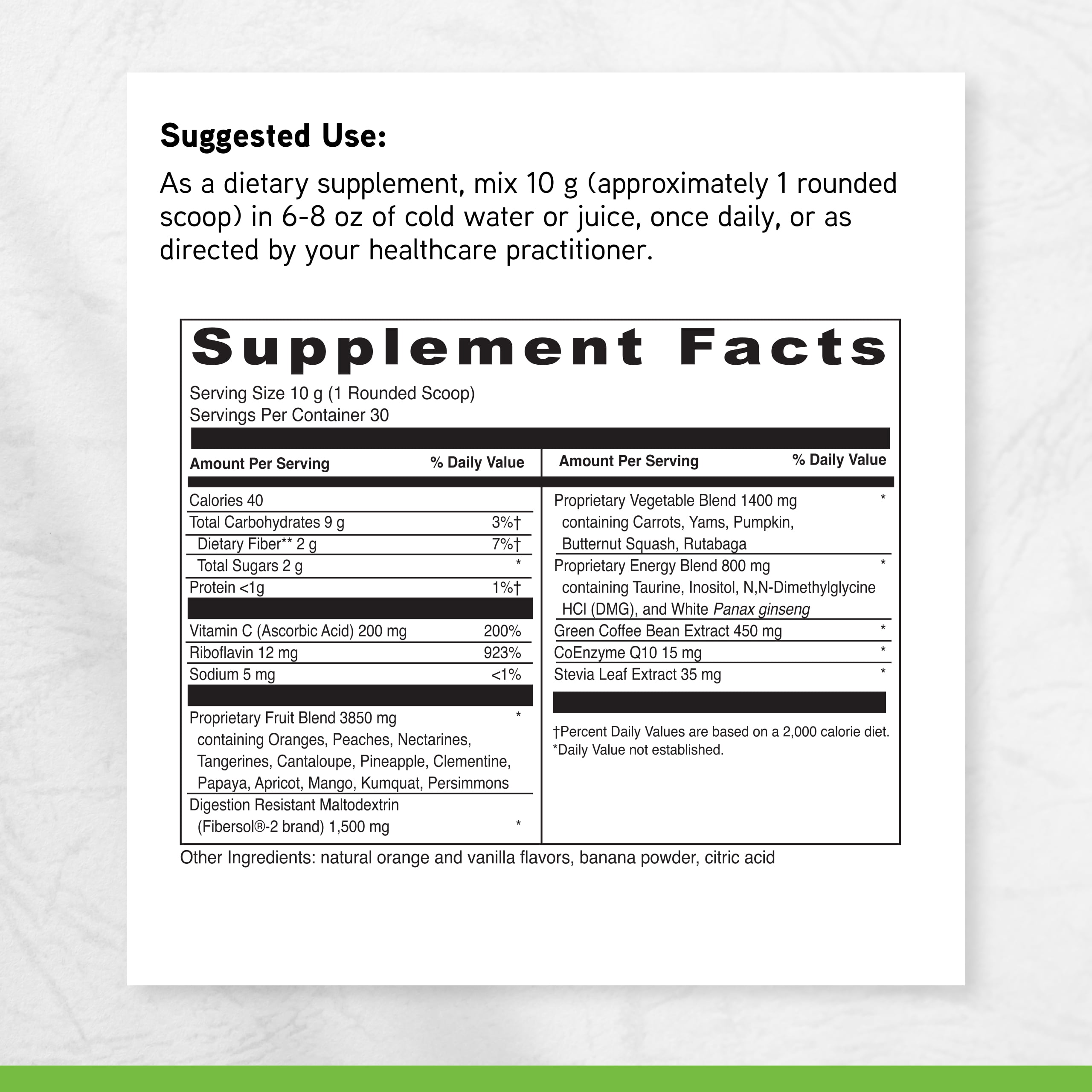 DaVinci Labs Spectra Orange Powder - Support Brain Health & Energy Levels - 30 Servings - 300 g
