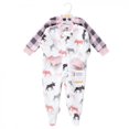 thumbnail image 2 of Hudson Baby Infant Girl Plush Sleep and Play, Pink Moose, 0-3 Months, 2 of 4