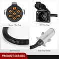 thumbnail image 5 of Nilight 7 Pin Round to 7 Way RV Blade Trailer Adapter Connector Wiring Harness Electric Adapter Plug Connector for Semi Truck Trailer Commercial Vehicle Pickup Truck Tractor, 2 Years Warranty, 5 of 10