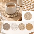 thumbnail image 4 of Anmrize sous-Verre en Fibre Naturelle 4 Pcs, Dessous de Verre Tissé Uni, Accessoire de Table Rustique, Dessous de Verre Tressé Uni, Dessous de Tasse Résistant à la Chaleur, Dessous de Verre Rond Tissé Naturel Uni, Dessous de Verre Style Ferme, E, 4 of 4