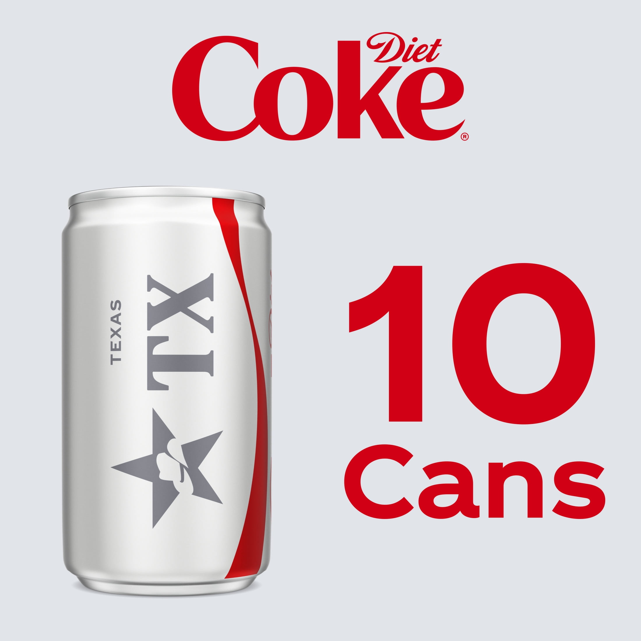 Diet Coke Soda Pop Fridge Pack Mini Cans, 7.5 fl oz, 10 Pack