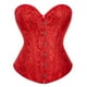 thumbnail image 1 of Tops de corsé Prolriy para mujer, conjuntos de top de corsé con bustier para mujer, faja de cintura de satén negro, tops góticos de talla grande, tops para mujer rojos XXXXXL, 1 of 2