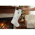 thumbnail image 4 of Personalization Mall Season's Sparkle Embroidered Initial Ivory Stockings, 4 of 4