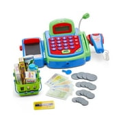 Dash Toyz Pretend Play Electronic Toy Cash Register Toy with Mic Speaker,Money Green