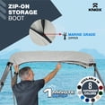 thumbnail image 3 of KNOX Bimini Top Boot Cover Replacement, Fits 3 Bow & 4 Bow Bimini Tops for Boats, 600D Marine Grade Canvas, Fadeproof, Waterproof Sun Shade Boat Canopy Storage, No Frame, 91"-96"W, Light Gray, 3 of 7