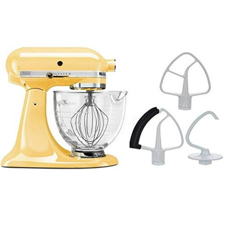 - KitchenAid 5-Quart Stand Mixer Glass Bowl Buttercup Yellow